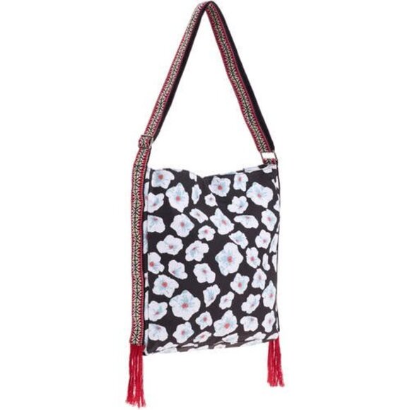 Handbags - Floral tasseled crossbody 𝅺BOHO bag tote with guitar strap style strap